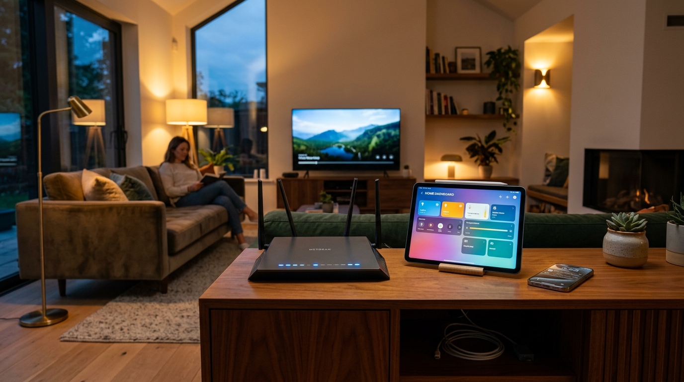 Casa inteligente y múltiples equipos conectados al router